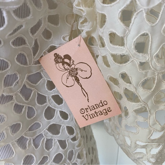 Flair Vintage Floral Lace Sheer Cardigan Cover Up Duster Jacket Elegant Sz M * - Picture 8 of 15